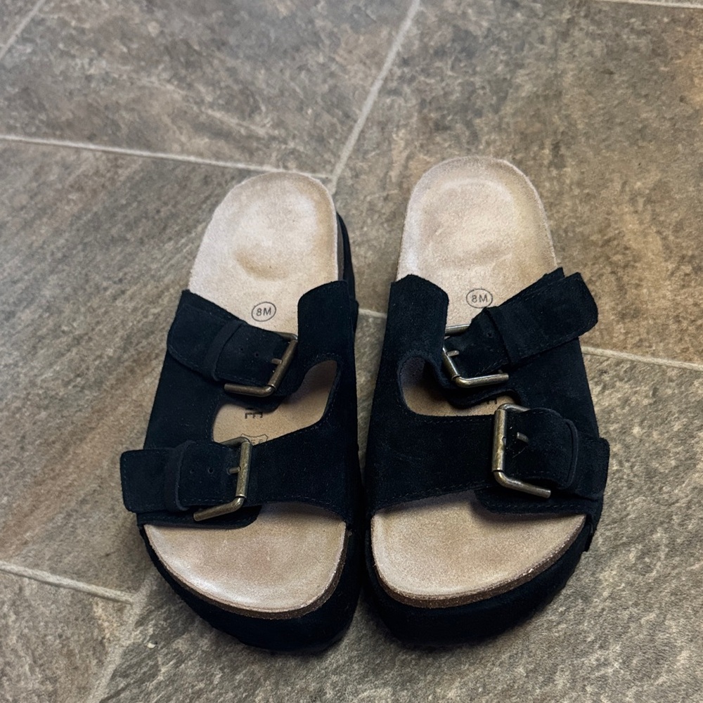 Elegant Black Buckle Sandals